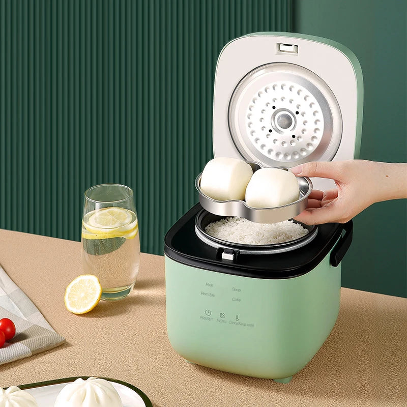 Compact 1.2L Mini Rice Cooker - Perfect for 1-2 People with Steamer Function