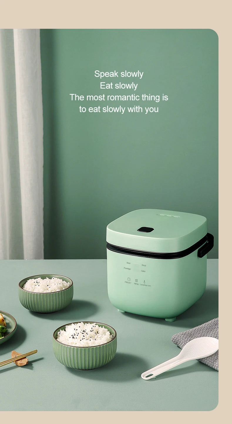 Compact 1.2L Mini Rice Cooker - Perfect for 1-2 People with Steamer Function