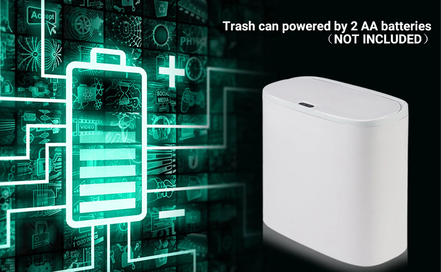 Smart 13L Motion Sensor Trash Can - Touchless Automatic Bin with Lid