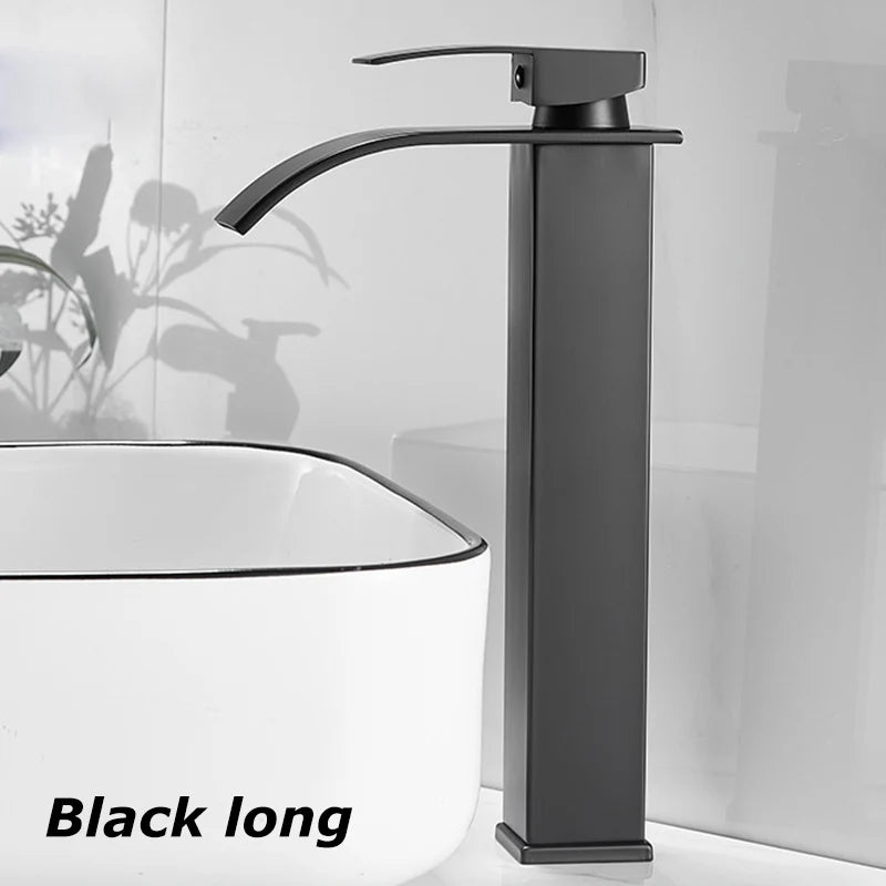 Waterfall Basin Faucet - Stainless Steel Hot & Cold Bathroom Tap