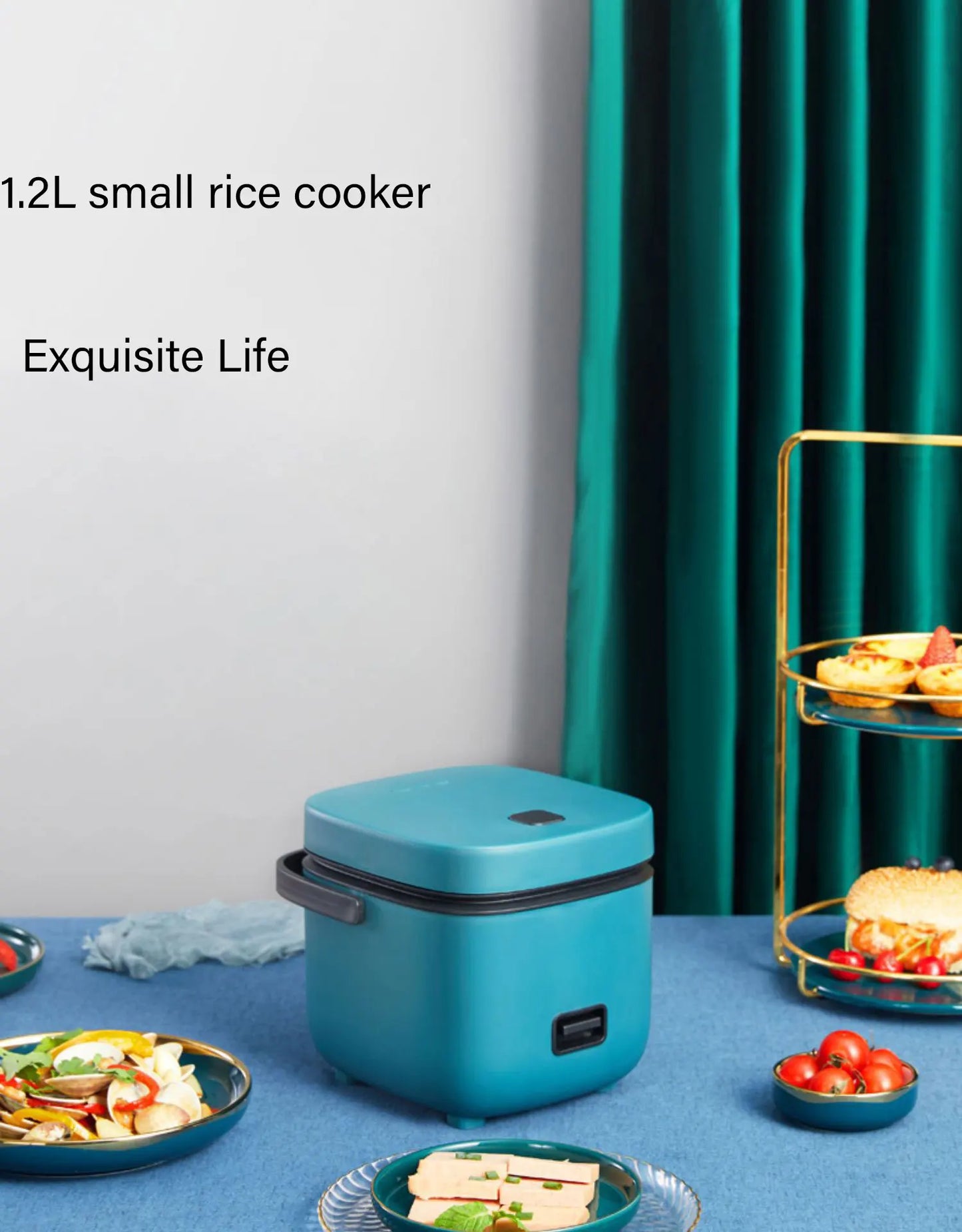 Compact 1.2L Mini Rice Cooker - Perfect for 1-2 People with Steamer Function
