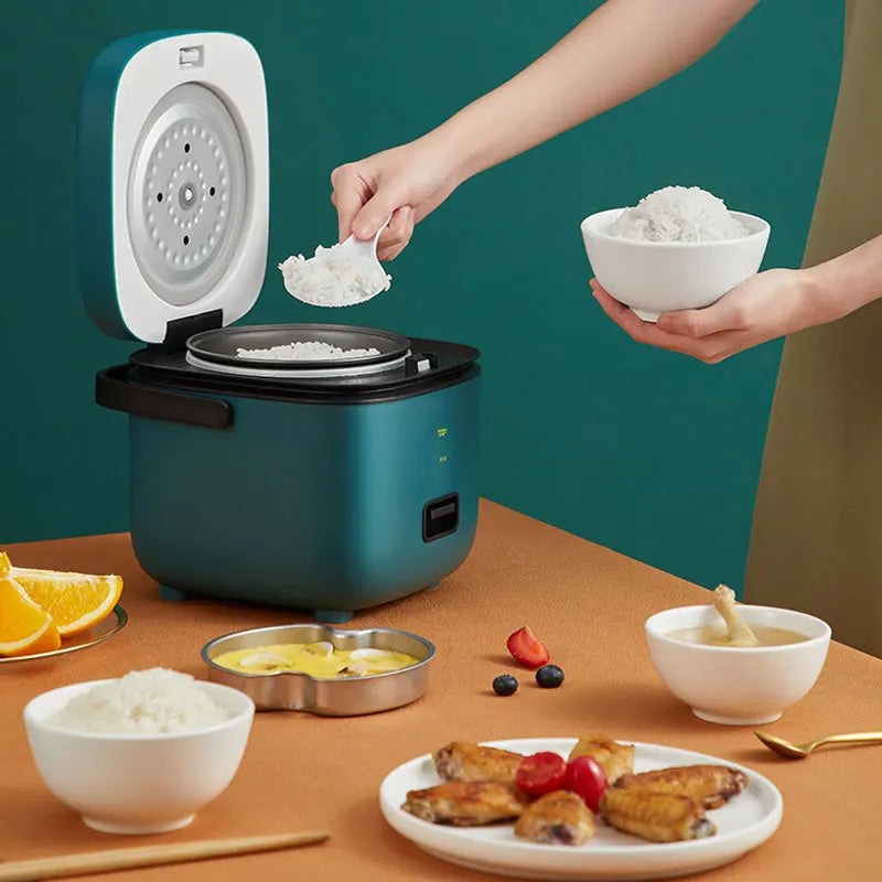 Compact 1.2L Mini Rice Cooker - Perfect for 1-2 People with Steamer Function
