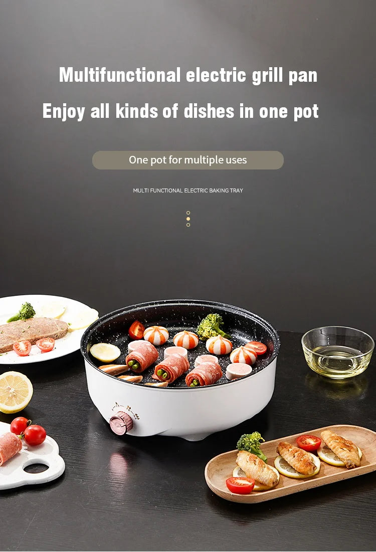 Electric MultiCooker Frying Pan - Non-Stick Barbecue & Cooking Machine
