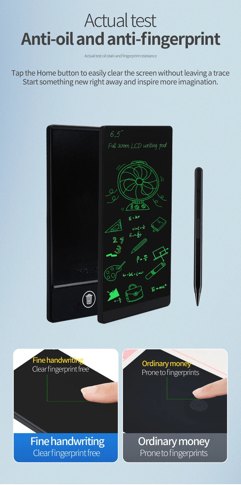 LCD Writing Tablet 6.5 Inch - Digital Drawing Board for Kids & Adults