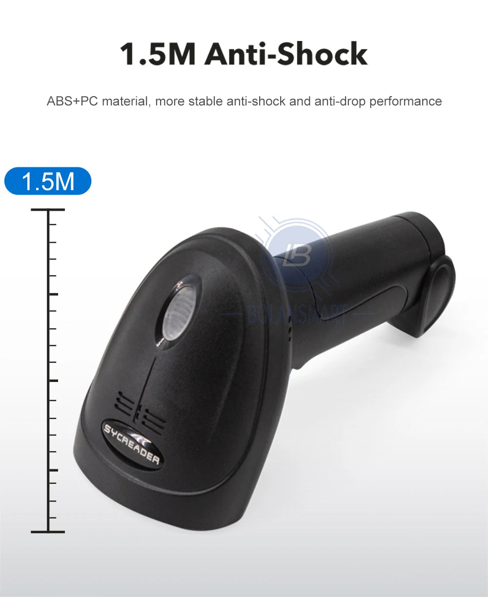 1D 2D Barcode Scanner - Wireless Bluetooth & Wired Bar Code Reader
