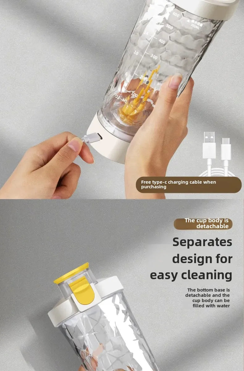 Electric Protein Shaker Bottle - USB Rechargeable Mixer Cup 750ml