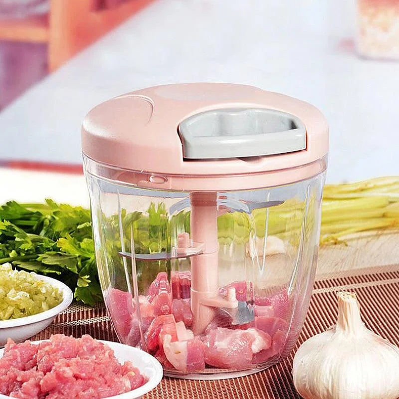 Multi-Function Manual Food Chopper - Meat Mincer & Garlic Press 500/900ml