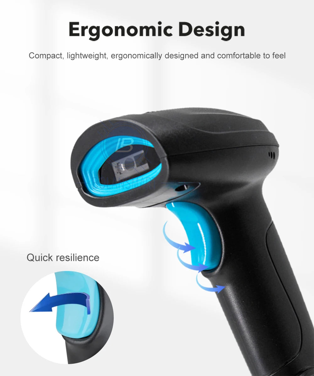 1D 2D Barcode Scanner - Wireless Bluetooth & Wired Bar Code Reader