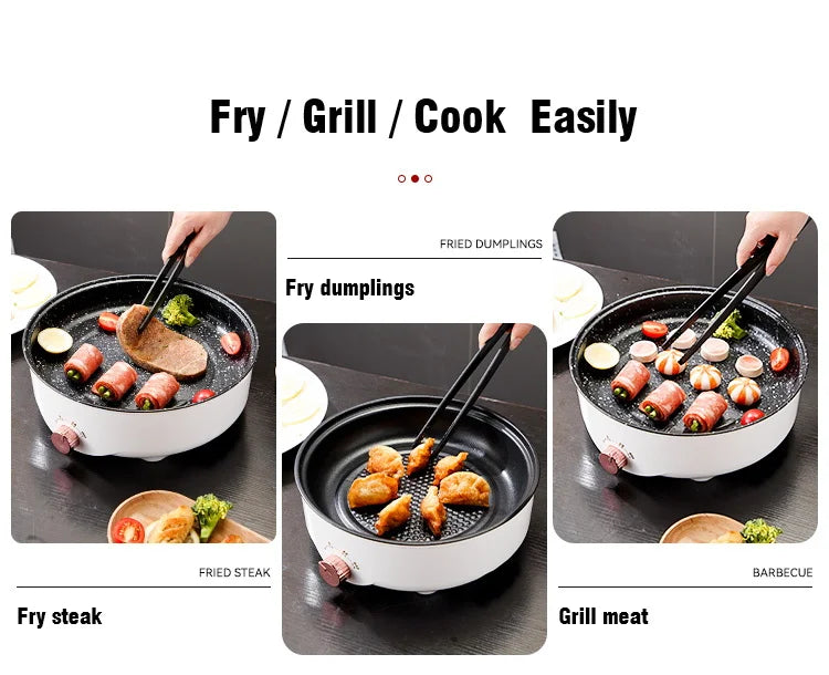 Electric MultiCooker Frying Pan - Non-Stick Barbecue & Cooking Machine