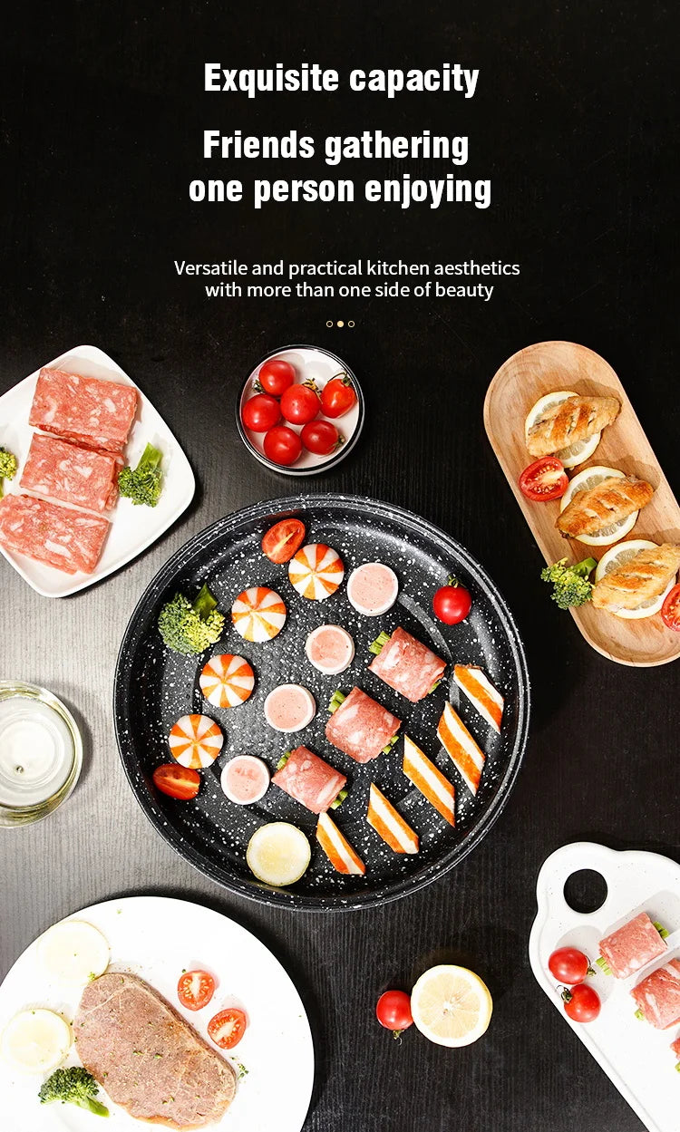 Electric MultiCooker Frying Pan - Non-Stick Barbecue & Cooking Machine