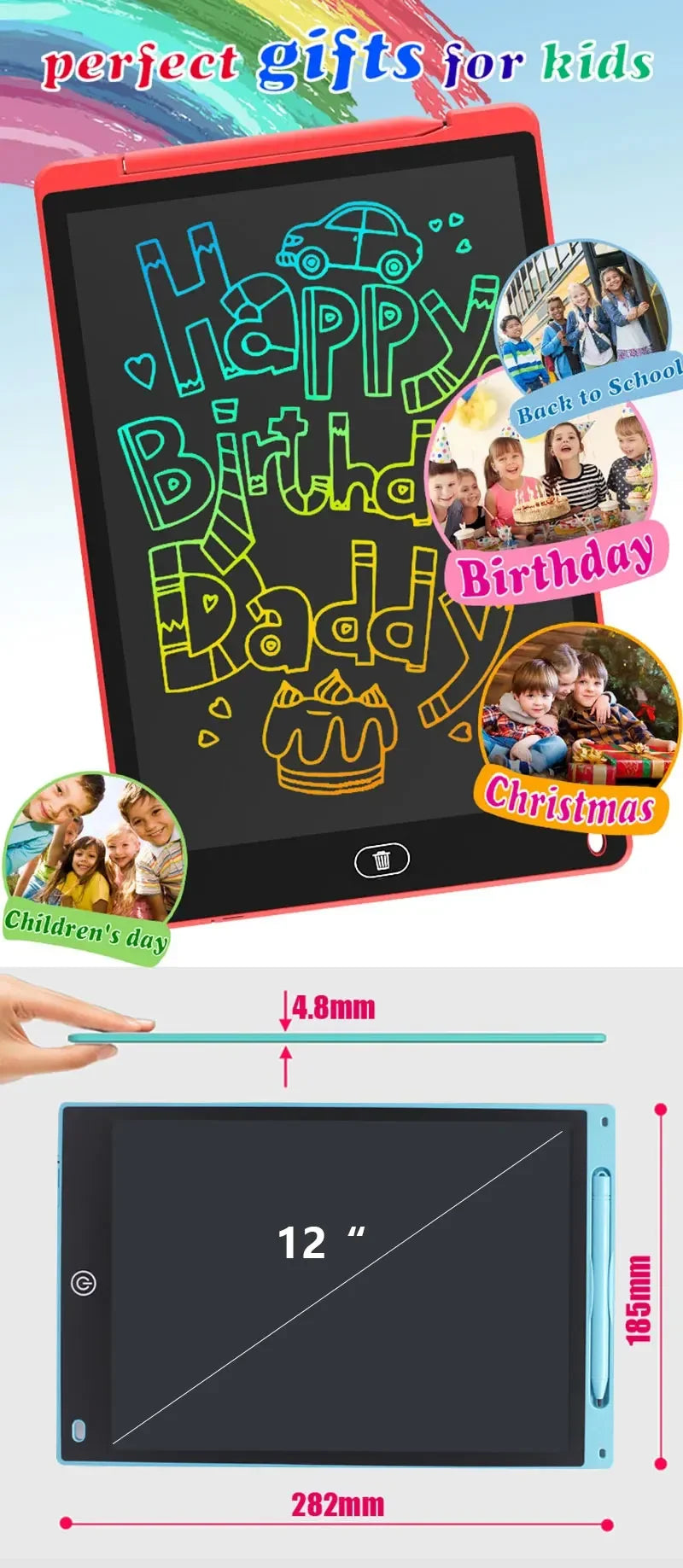 12 Inch LCD Writing Tablet - Electronic Drawing Board for Kids & Adults