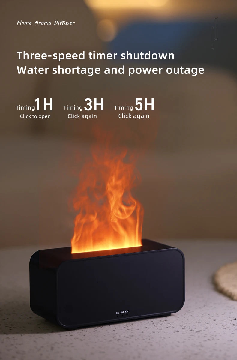 Ultrasonic Essential Oil Diffuser with LED Flame Effect & Timer