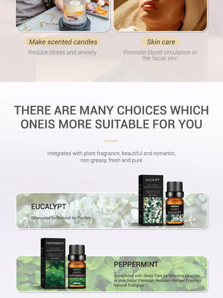 Premium Essential Oil Collection - 20 Scents for Diffusers & Humidifiers