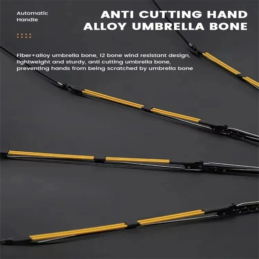 12 Bone Automatic Umbrella - UV Resistant Three Fold Umbrella