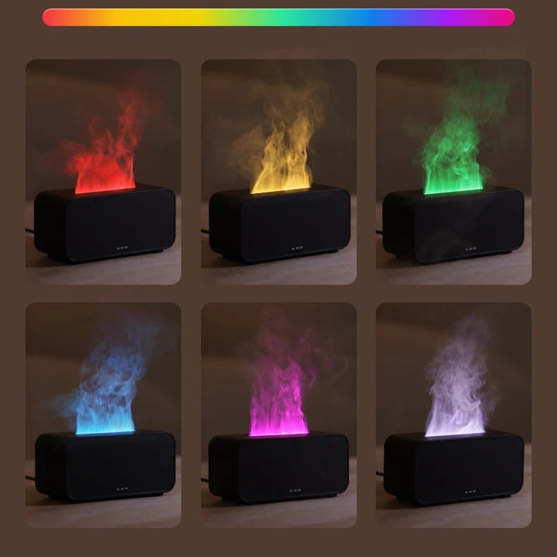 Ultrasonic Essential Oil Diffuser with LED Flame Effect & Timer
