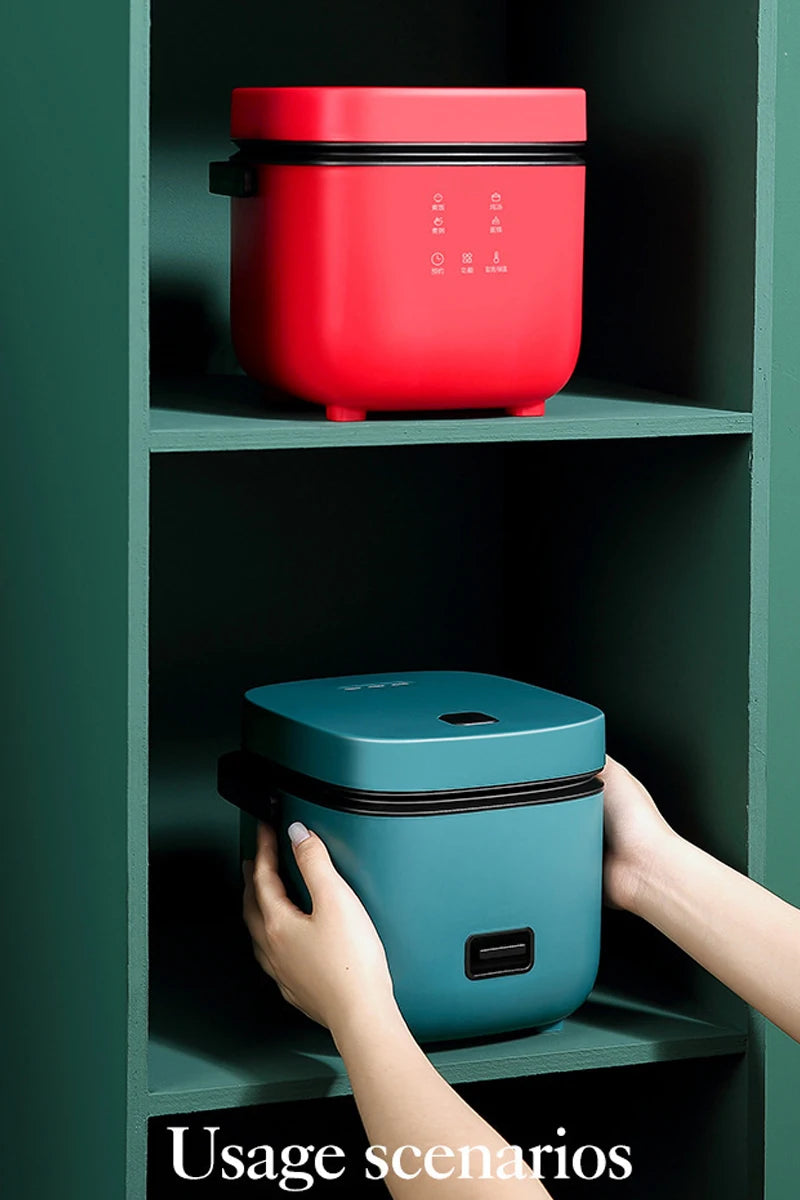 Compact 1.2L Mini Rice Cooker - Perfect for 1-2 People with Steamer Function