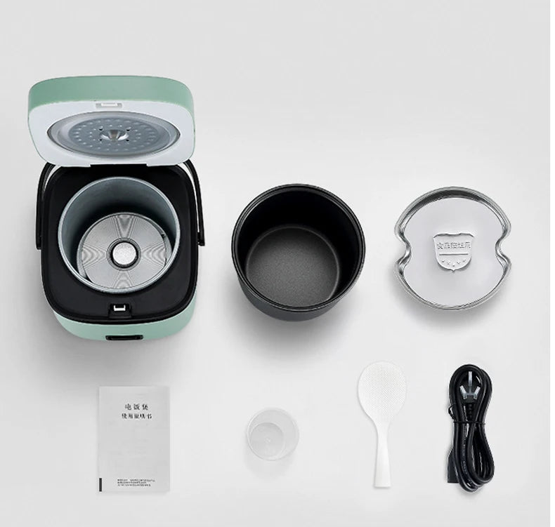 Compact 1.2L Mini Rice Cooker - Perfect for 1-2 People with Steamer Function