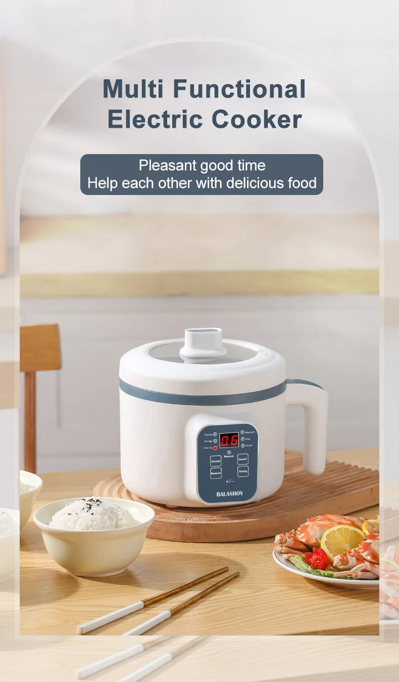 1.7L Electric Rice Cooker - Multi Cooker with Non-Stick Pot