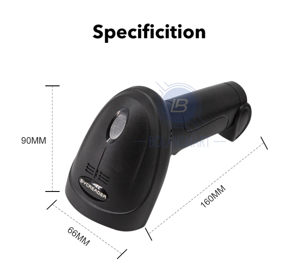 1D 2D Barcode Scanner - Wireless Bluetooth & Wired Bar Code Reader
