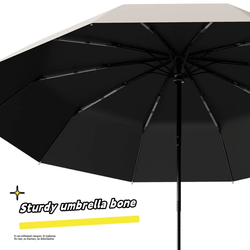 Premium Extra Large Auto Umbrella - Windproof UV Protection with Ring Buckle