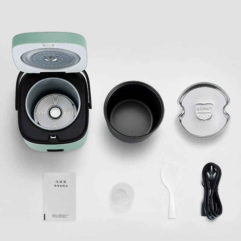 Compact 1.2L Mini Rice Cooker - Perfect for 1-2 People with Steamer Function