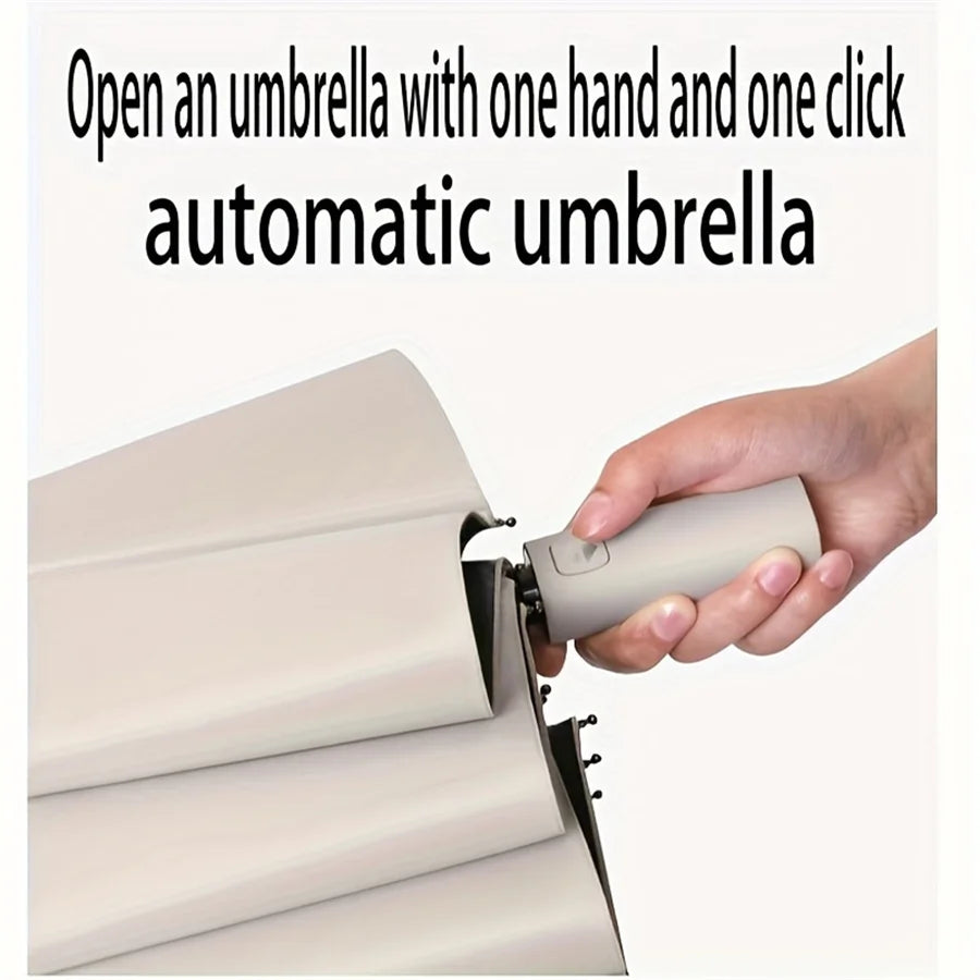 12 Bone Automatic Umbrella - UV Resistant Three Fold Umbrella