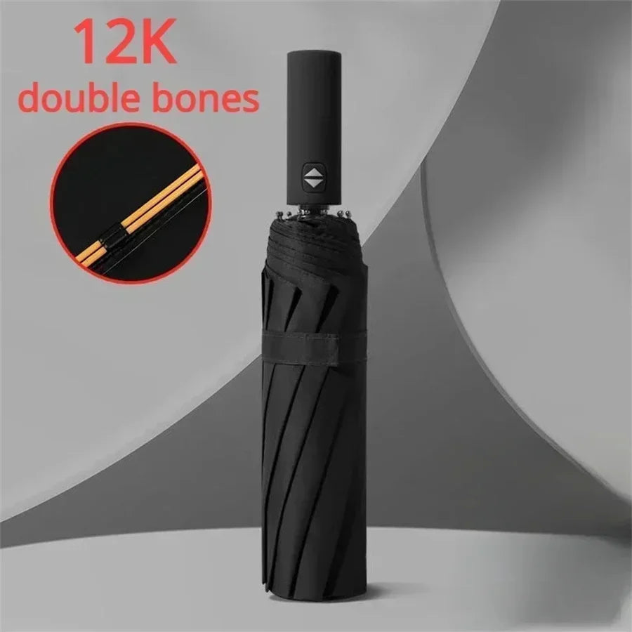 12 Bone Automatic Umbrella - UV Resistant Three Fold Umbrella