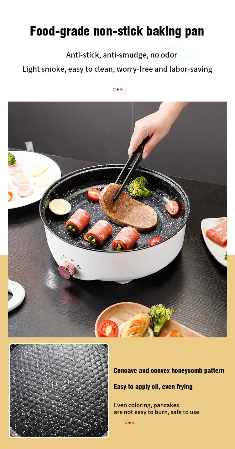 Electric MultiCooker Frying Pan - Non-Stick Barbecue & Cooking Machine