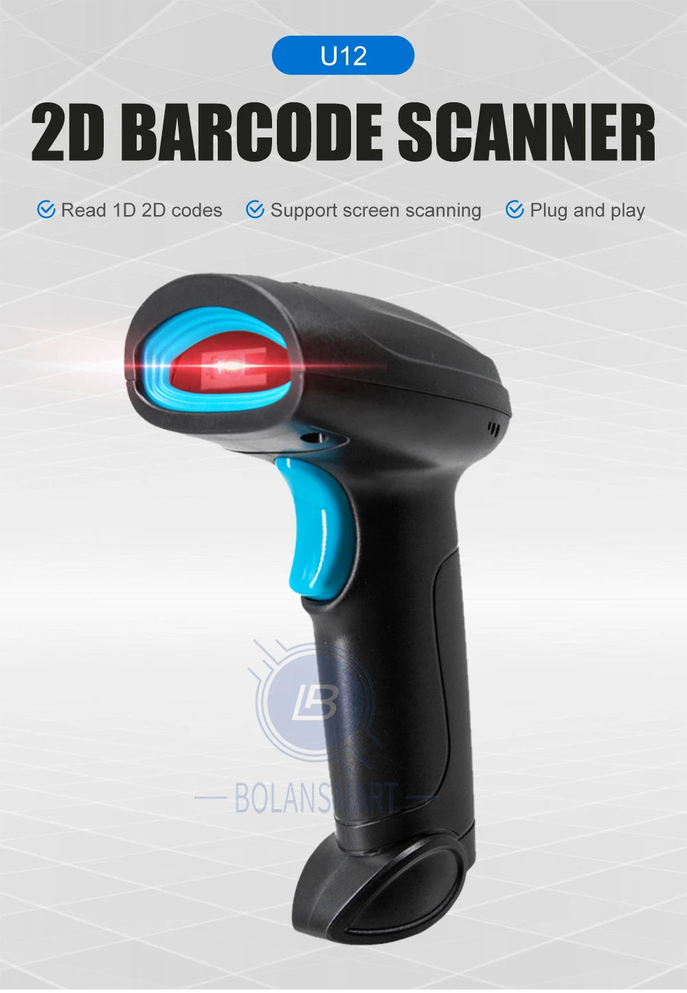 1D 2D Barcode Scanner - Wireless Bluetooth & Wired Bar Code Reader