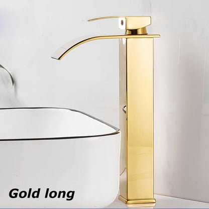 Waterfall Basin Faucet - Stainless Steel Hot & Cold Bathroom Tap