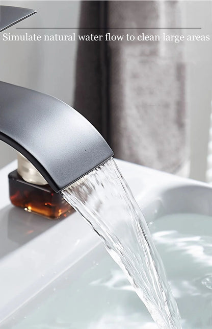 Waterfall Basin Faucet - Stainless Steel Hot & Cold Bathroom Tap
