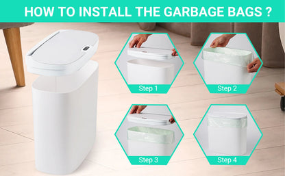 Smart 13L Motion Sensor Trash Can - Touchless Automatic Bin with Lid