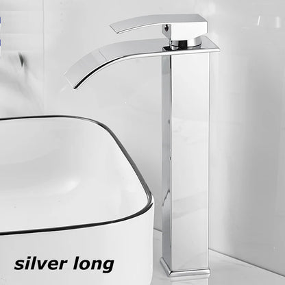 Waterfall Basin Faucet - Stainless Steel Hot & Cold Bathroom Tap