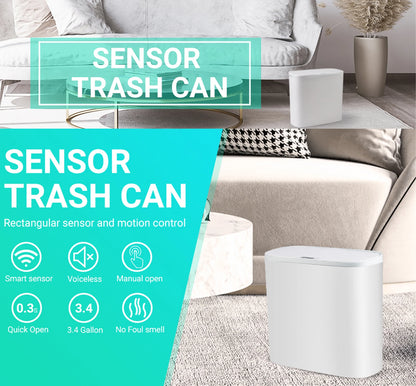 Smart 13L Motion Sensor Trash Can - Touchless Automatic Bin with Lid