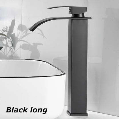 Waterfall Basin Faucet - Stainless Steel Hot & Cold Bathroom Tap