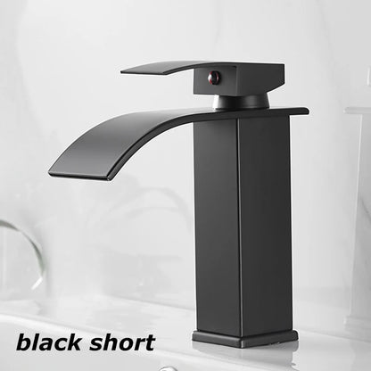 Waterfall Basin Faucet - Stainless Steel Hot & Cold Bathroom Tap