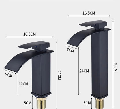 Waterfall Basin Faucet - Stainless Steel Hot & Cold Bathroom Tap