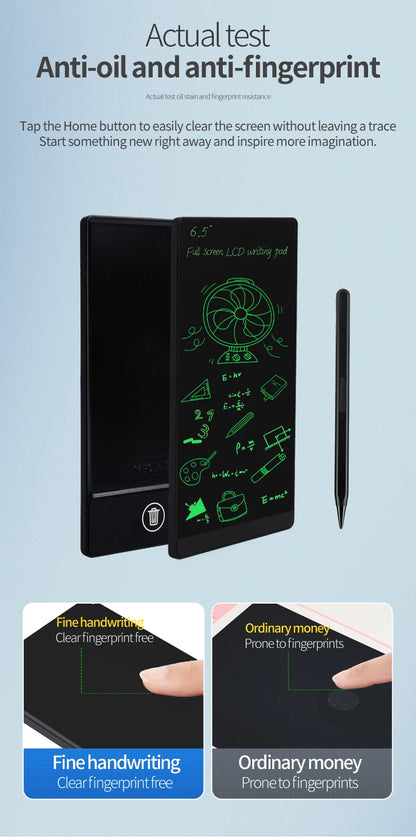 LCD Writing Tablet 6.5 Inch - Digital Drawing Board for Kids & Adults