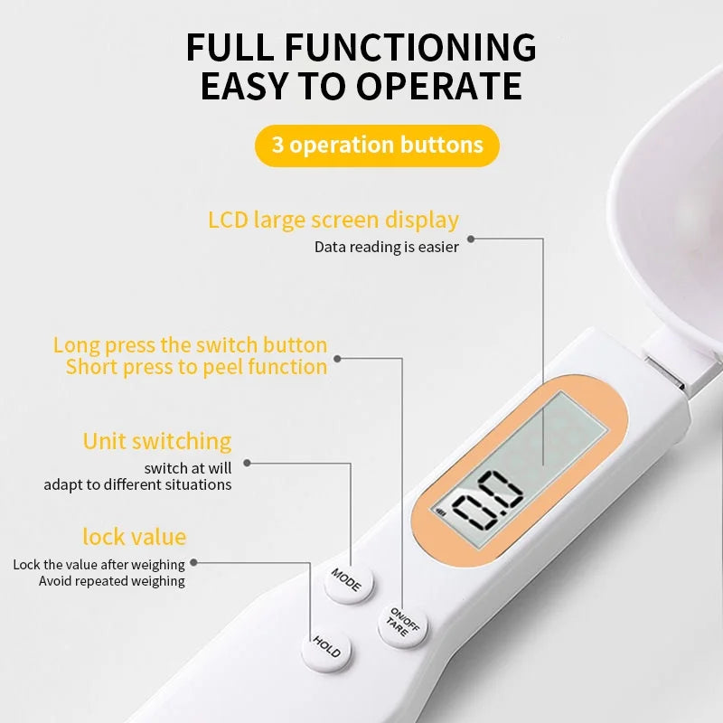 Precision Digital Kitchen Scale 500g - 0.1g Accuracy LCD Spoon Scale