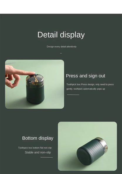 Automatic Pop-Up Toothpick Dispenser - Hygienic Press & Dispense