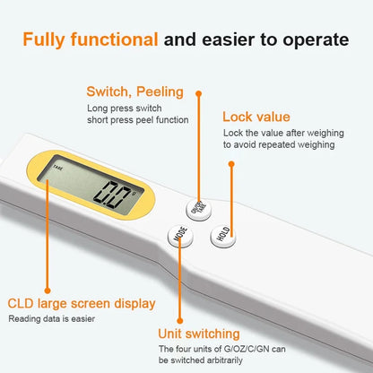 Precision Digital Kitchen Scale 500g - 0.1g Accuracy LCD Spoon Scale