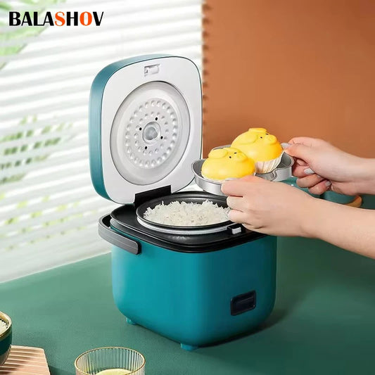Compact 1.2L Mini Rice Cooker - Perfect for 1-2 People with Steamer Function