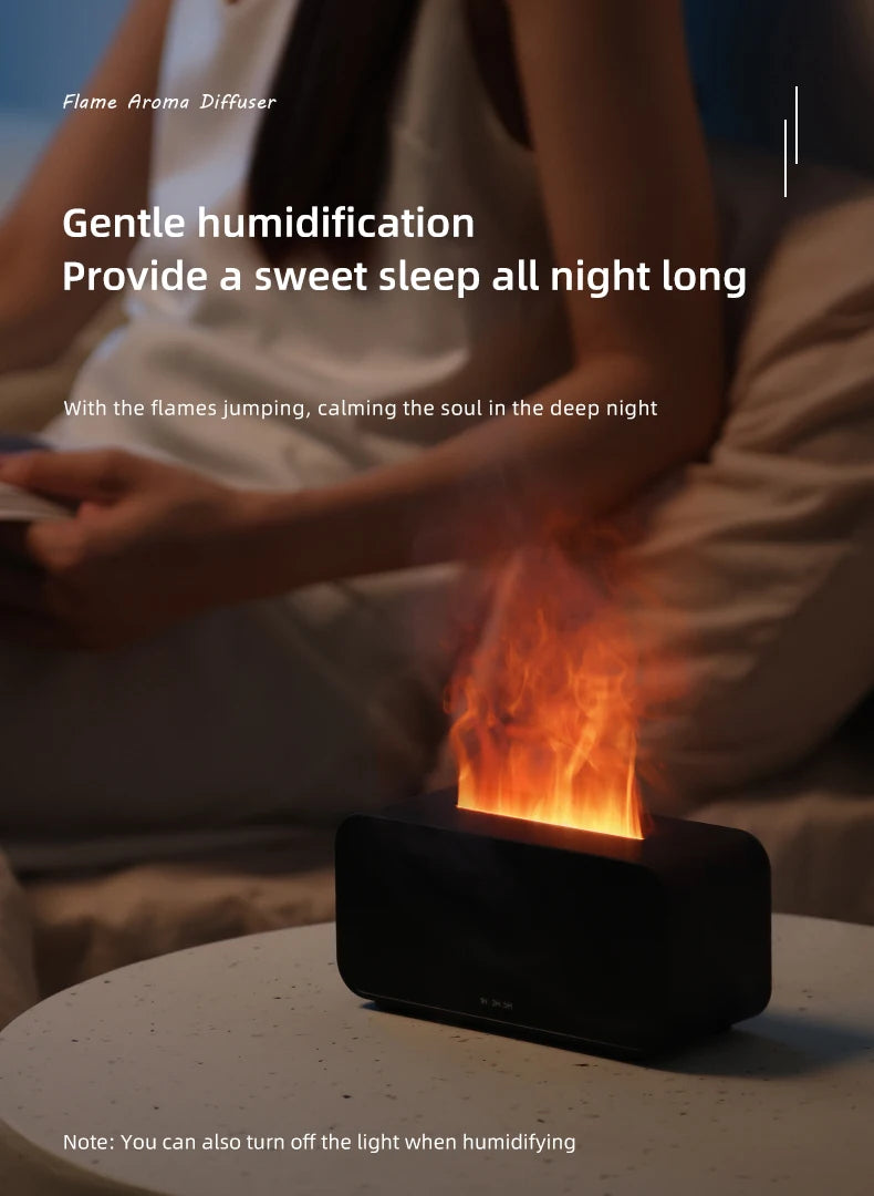 Ultrasonic Essential Oil Diffuser with LED Flame Effect & Timer