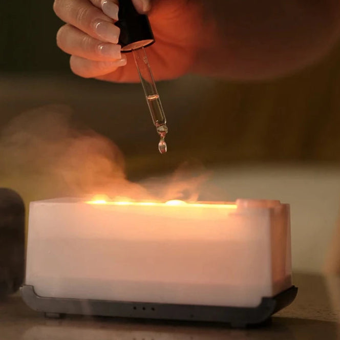 Ultrasonic Essential Oil Diffuser with LED Flame Effect & Timer