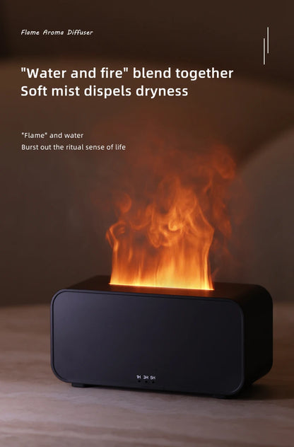 Ultrasonic Essential Oil Diffuser with LED Flame Effect & Timer
