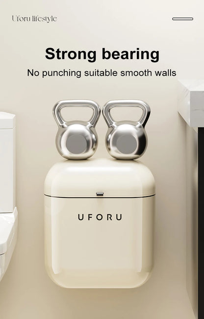 Premium Wall-Mounted Trash Can with Lid - Large Capacity Waterproof Bin