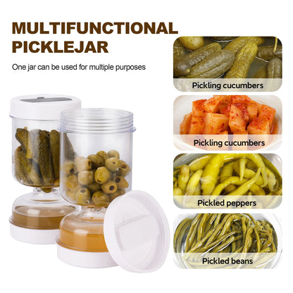 Flippable Olive Pickle Strainer Jar - Mess-Free Kitchen Storage
