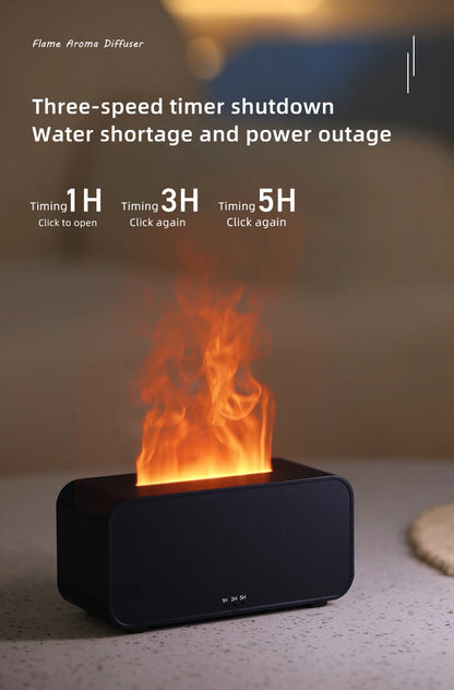 Ultrasonic Essential Oil Diffuser with LED Flame Effect & Timer