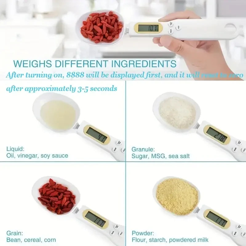 Precision Digital Kitchen Scale 500g - 0.1g Accuracy LCD Spoon Scale