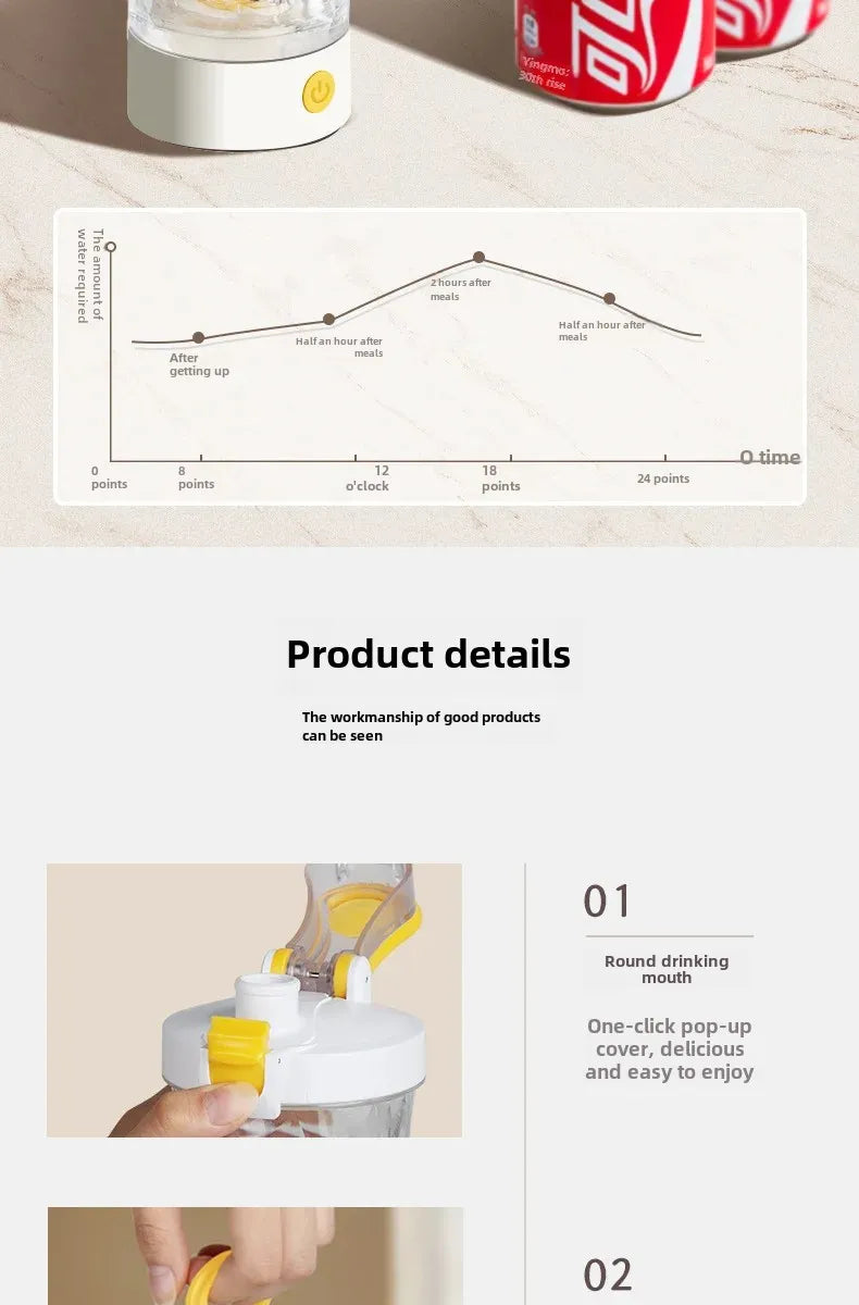 Electric Protein Shaker Bottle - USB Rechargeable Mixer Cup 750ml